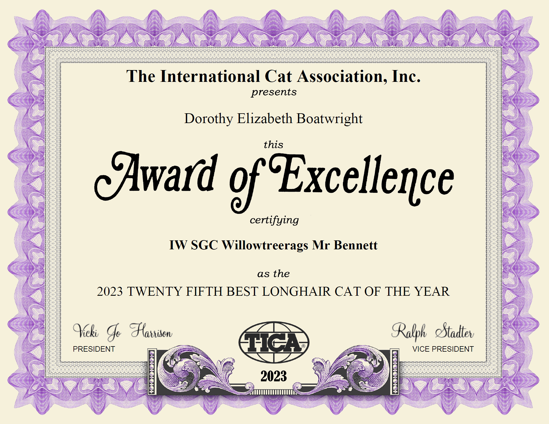 25TH BEST LONGHAIR CAT OF THE YEAR IN 2023 INTERNATIONALLY WILLOWTREE RAGDOLLS MASTERPIECE RAGDOLLS